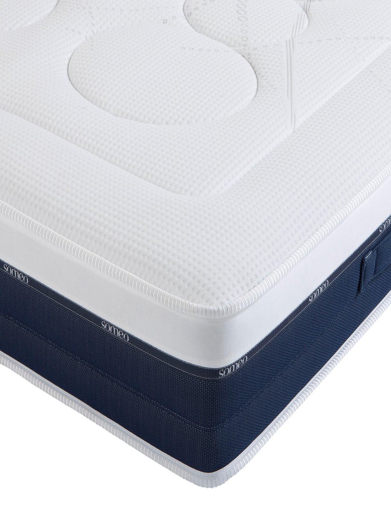 Ensemble matelas ressorts et mémoire de forme, sommier Constellation et pieds Rêve 600 Blanc - Kiabi