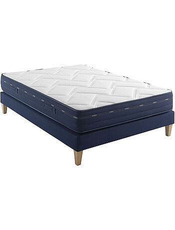 Ensemble matelas ressorts et mémoire de forme, sommier et pieds Rêve 500