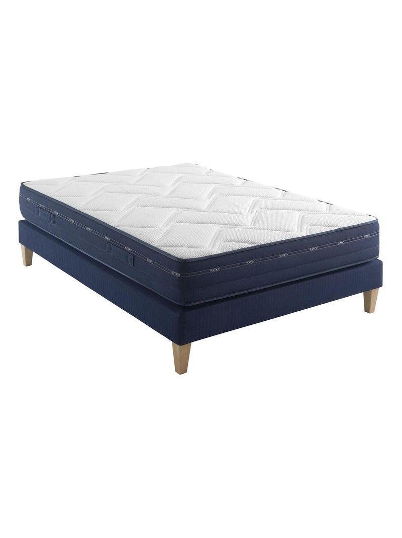 Ensemble matelas ressorts et mémoire de forme, sommier et pieds Rêve 500 Blanc - Kiabi