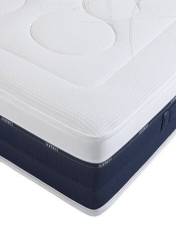 Ensemble matelas ressorts et mémoire de forme, sommier et pieds Rêve 600