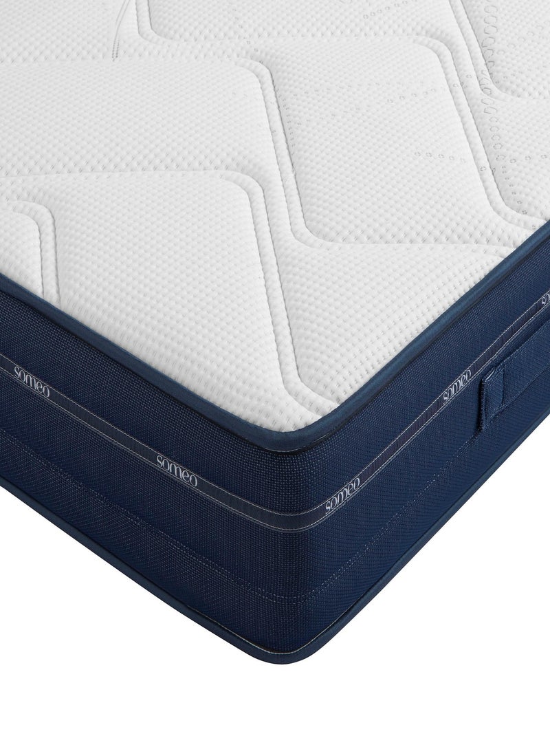 Ensemble matelas ressorts et mémoire de forme, sommier Lune et pieds Rêve 500 Blanc - Kiabi