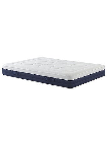 Ensemble matelas ressorts et mémoire de forme, sommier, pieds, couette et oreiller Rêve 600