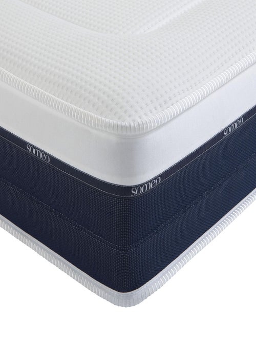 Ensemble matelas ressorts et mémoire de forme, sommier, pieds, couette et oreiller Rêve 600 - Kiabi