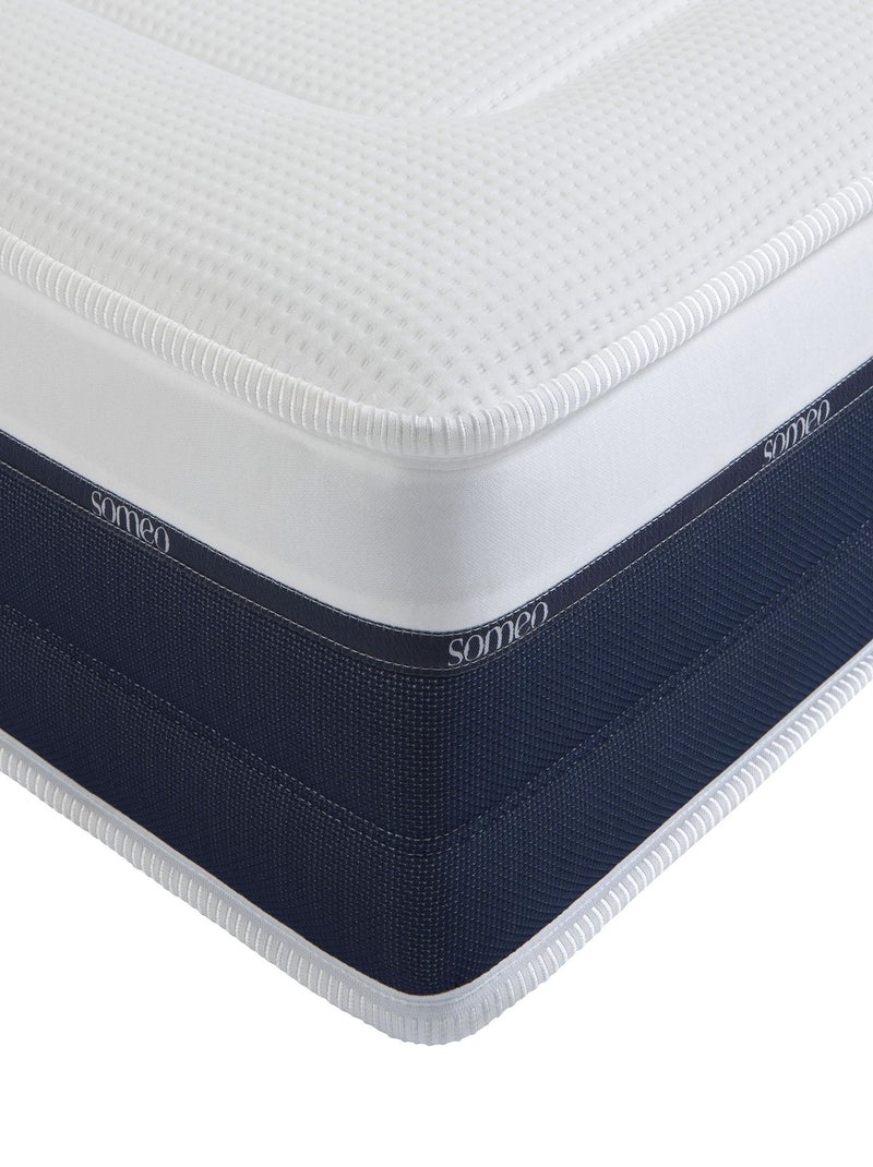 Ensemble matelas ressorts et mémoire de forme, sommier, pieds, couette et oreiller Rêve 600 Blanc - Kiabi