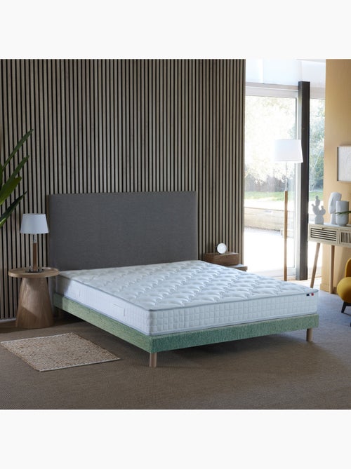 Ensemble Matelas Ressorts Fermes biconiques SPECTRE + Sommier Made in France , Sommier Vert celadon - Kiabi