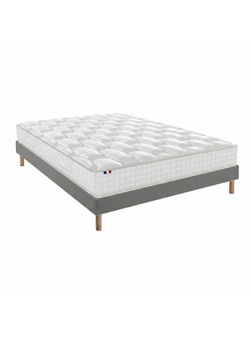 Ensemble matelas ressorts, H24cm, sommier en kit gris - Kiabi Ensemble matelas ressorts, H24cm, sommier en kit gris - Kiabi