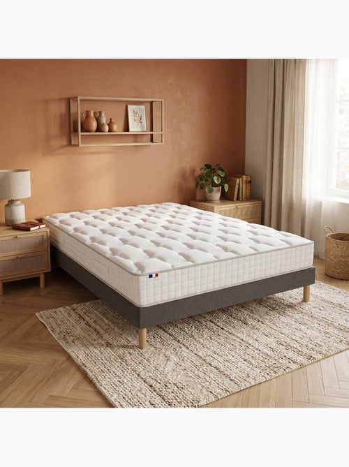 Ensemble matelas ressorts, H24cm, sommier en kit gris - Kiabi Ensemble matelas ressorts, H24cm, sommier en kit gris - Kiabi