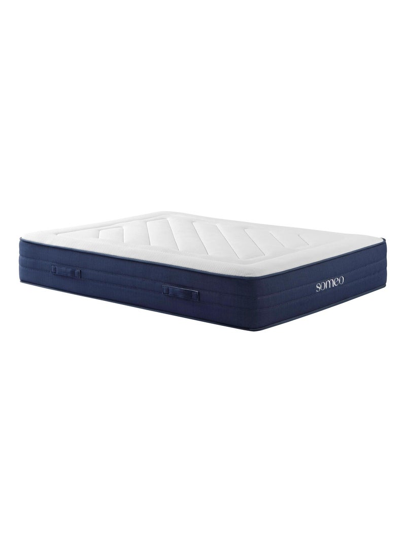 Ensemble matelas ressorts, latex et mémoire de forme, sommier Constellation et pieds Rêve 700 Blanc - Kiabi