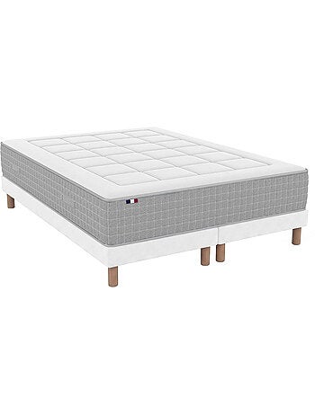 Ensemble matelas ressorts max sommier déco blanc