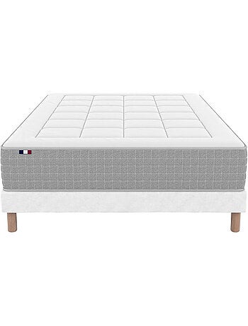 Ensemble matelas ressorts max sommier déco blanc