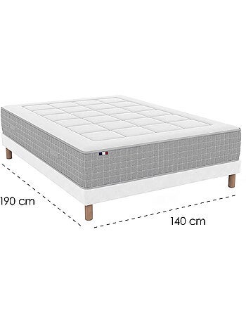 Ensemble matelas ressorts max sommier déco blanc