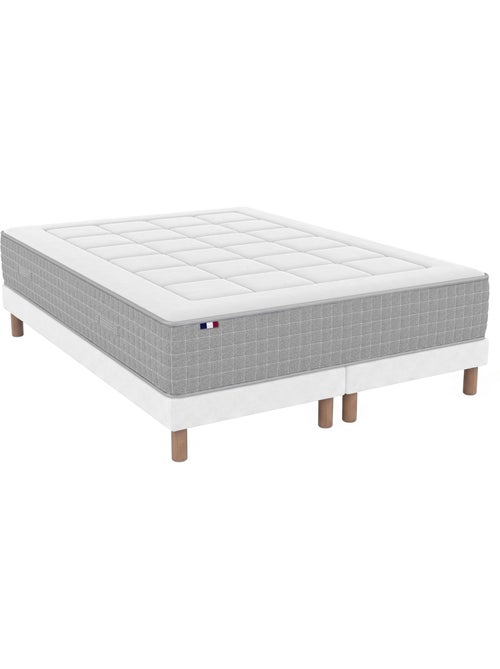 Ensemble matelas ressorts max sommier déco blanc - Kiabi