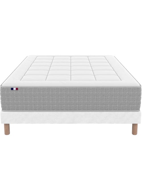 Ensemble matelas ressorts max sommier déco blanc - Kiabi