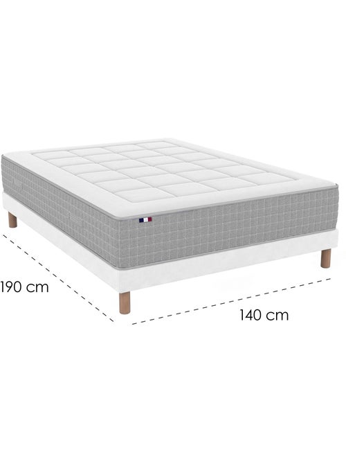 Ensemble matelas ressorts max sommier déco blanc - Kiabi