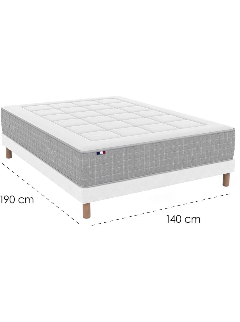 Ensemble matelas ressorts max sommier déco blanc Blanc - Kiabi