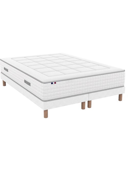 Ensemble matelas ressorts mémoire de forme bellagio sommier déco blanc - Kiabi Ensemble matelas ressorts mémoire de forme bellagio sommier déco blanc - Kiabi