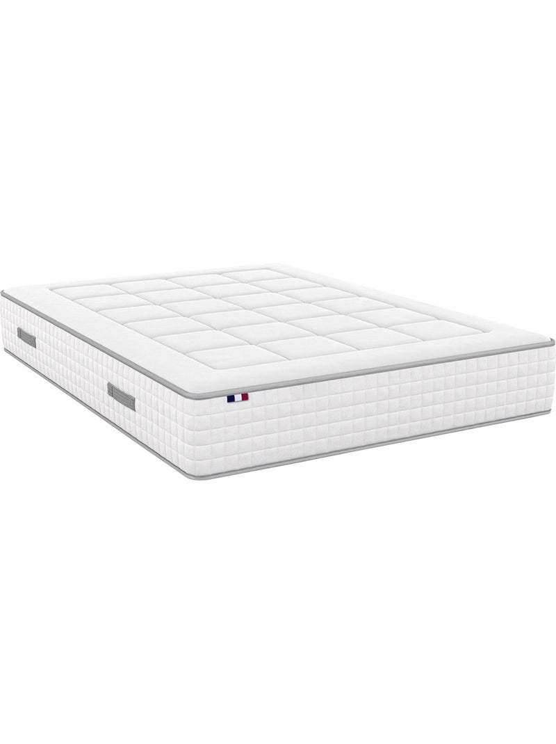 Ensemble matelas ressorts mémoire de forme bellagio sommier déco gris Blanc Gris - Kiabi