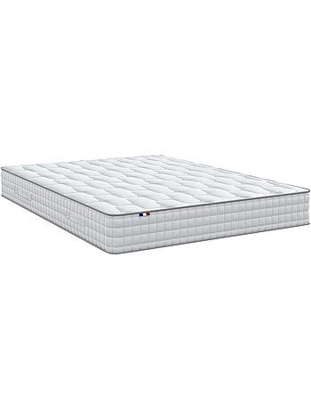 Ensemble matelas ressorts, mémoire de forme, H24, sommier kit beige
