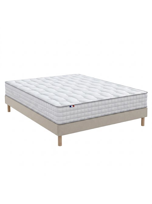 Ensemble matelas ressorts, mémoire de forme, H24, sommier kit beige - Kiabi Ensemble matelas ressorts, mémoire de forme, H24, sommier kit beige - Kiabi