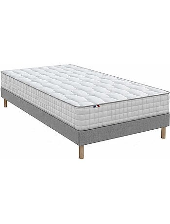 Ensemble matelas ressorts, mémoire de forme, H24, sommier kit gris