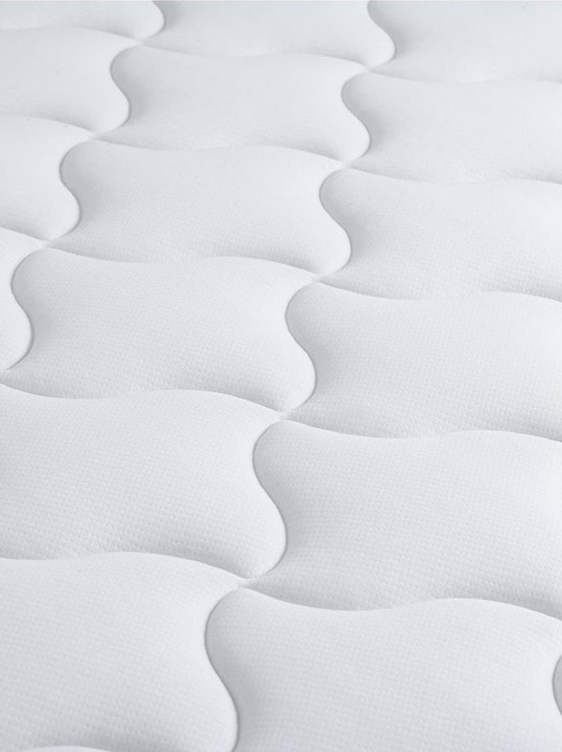 Ensemble Matelas Ressorts + Mémoire de forme + sommier ELOISE Made in France , Sommier Gris chiné Blanc - Kiabi