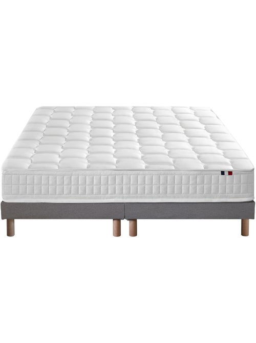 Ensemble matelas ressorts mémoire de forme sommier gris 2x90x200 - Kiabi