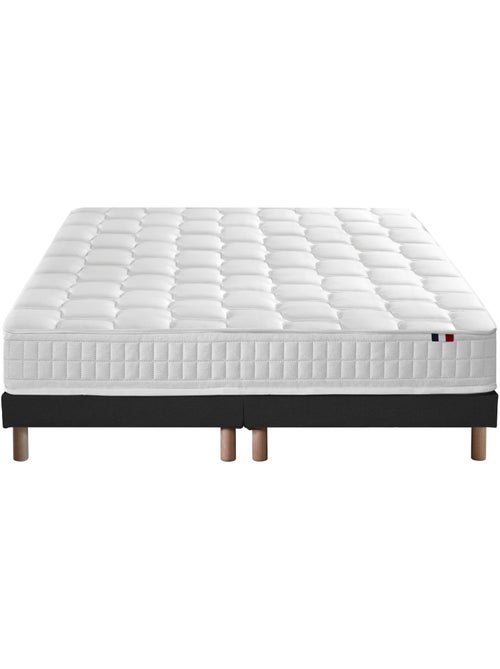 Ensemble matelas ressorts mémoire de forme sommier noir 2x80x200 - Kiabi