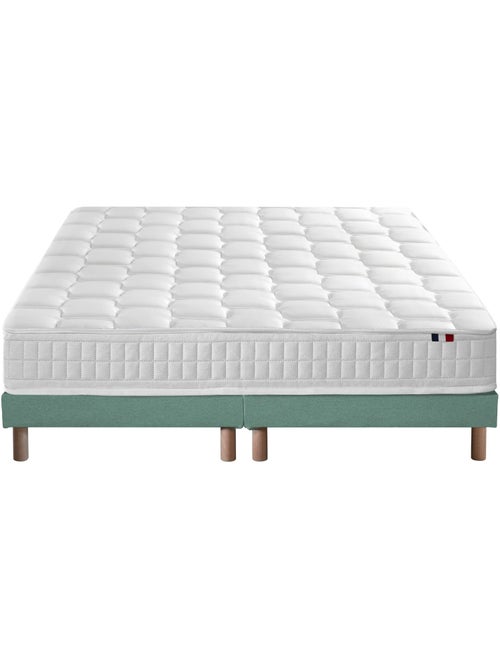 Ensemble matelas ressorts mémoire de forme sommier vert 2x90x200 - Kiabi