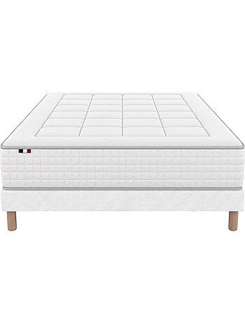 Ensemble matelas ressorts palacio sommier déco blanc