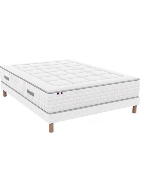 Ensemble matelas ressorts palacio sommier déco blanc - Kiabi