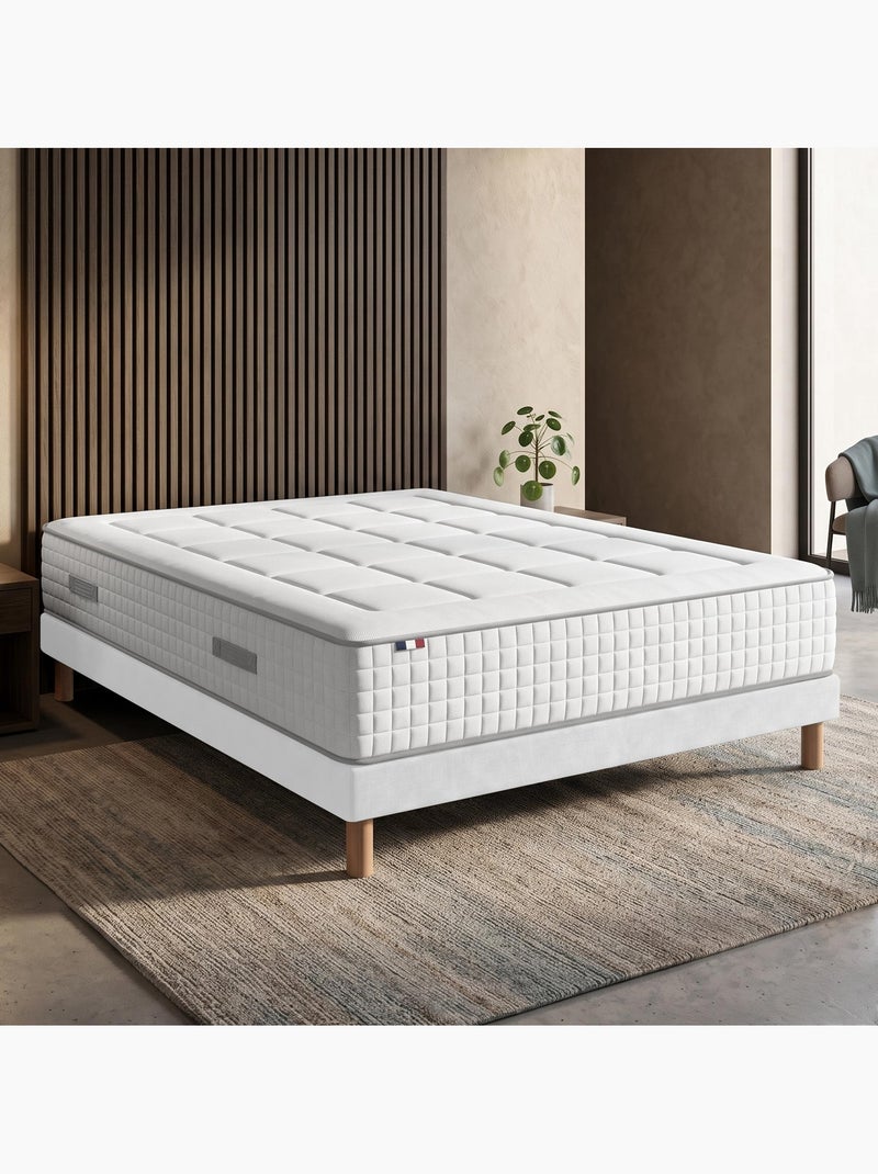 Ensemble matelas ressorts palacio sommier déco blanc Blanc - Kiabi