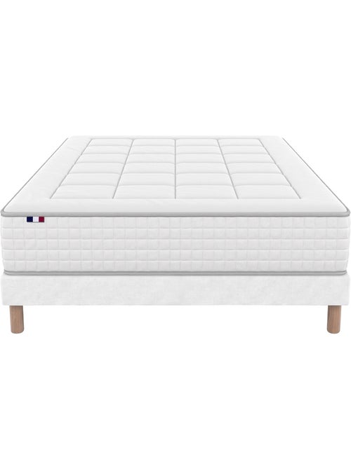 Ensemble matelas ressorts palacio sommier déco blanc - Kiabi