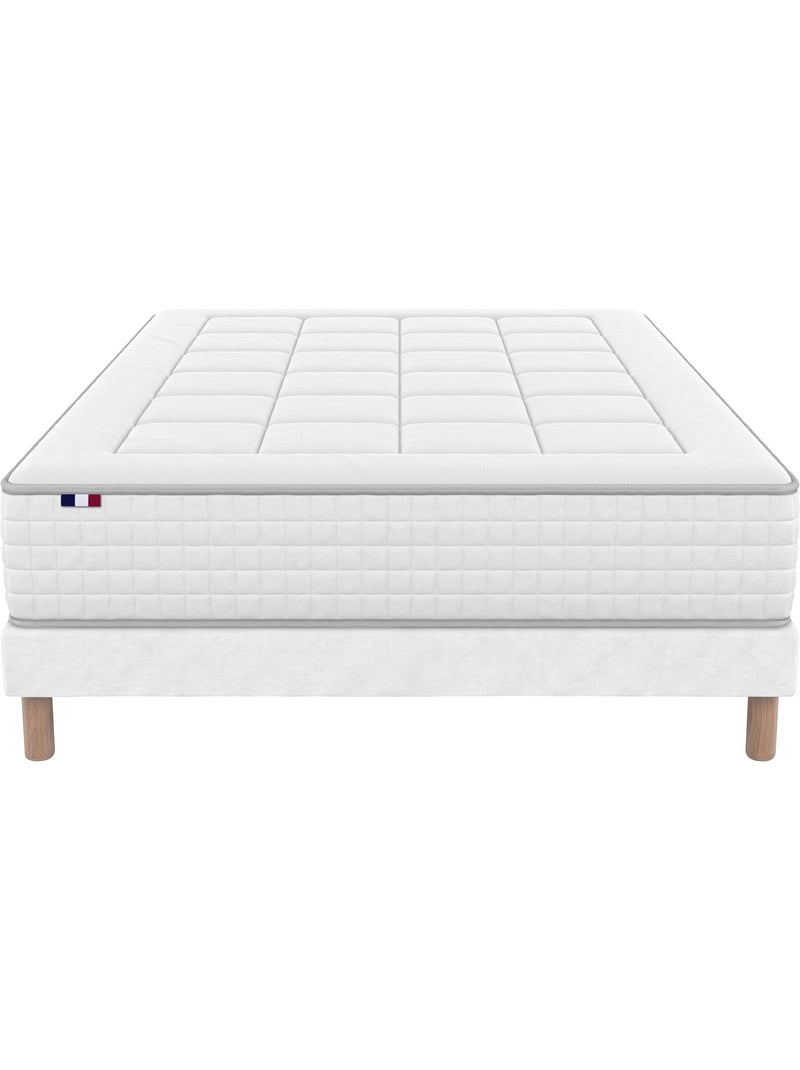Ensemble matelas ressorts palacio sommier déco blanc Blanc - Kiabi