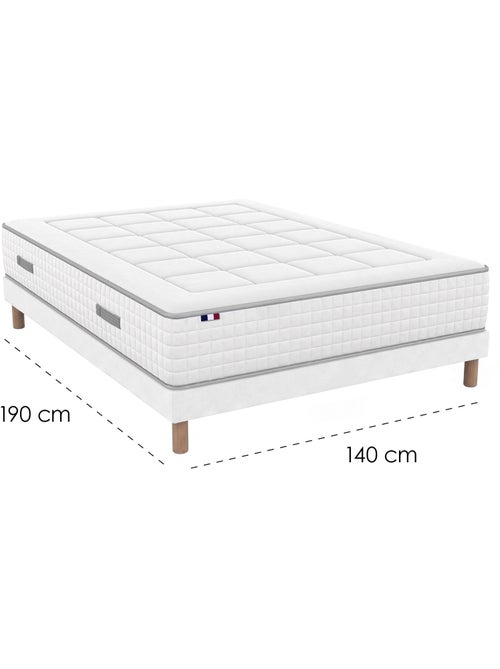 Ensemble matelas ressorts palacio sommier déco blanc - Kiabi