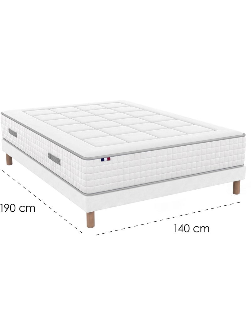 Ensemble matelas ressorts palacio sommier déco blanc Blanc - Kiabi