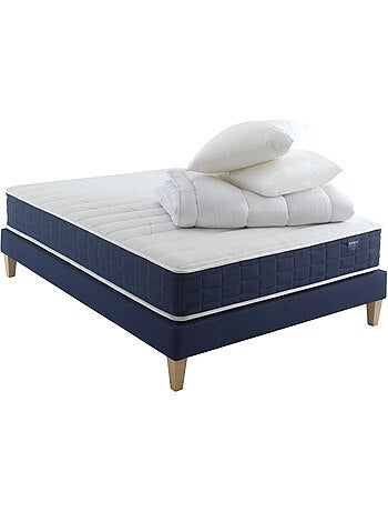Ensemble matelas ressorts, sommier, pieds, couette et oreiller Rêve 400