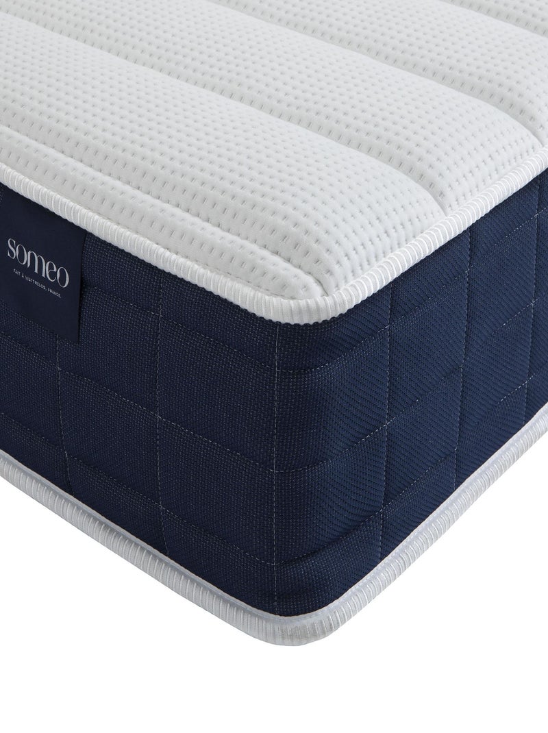 Ensemble matelas ressorts, sommier, pieds, couette et oreiller Rêve 400 Blanc - Kiabi
