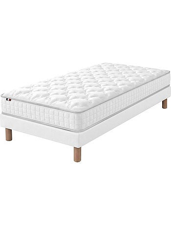 Ensemble matelas ressorts spectre sommier deco blanc