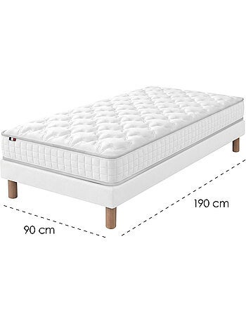Ensemble matelas ressorts spectre sommier deco blanc