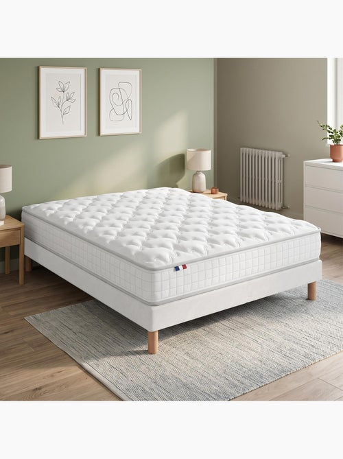 Ensemble matelas ressorts spectre sommier deco blanc - Kiabi Ensemble matelas ressorts spectre sommier deco blanc - Kiabi