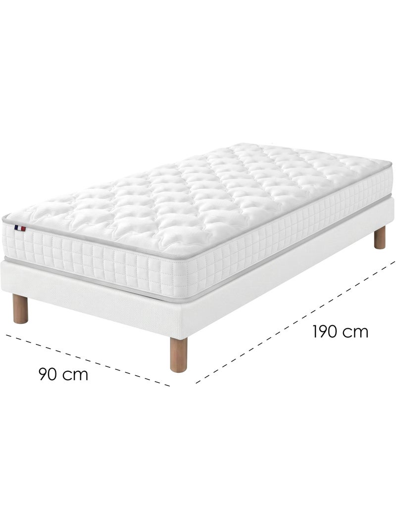 Ensemble matelas ressorts spectre sommier deco blanc Blanc - Kiabi