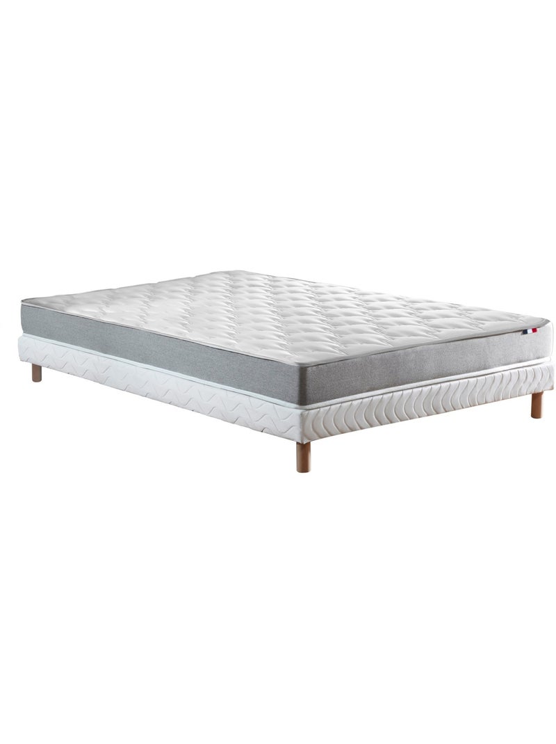 Ensemble matelas STRATUS mousse réversible sommier blanc 140x190 Blanc - Kiabi