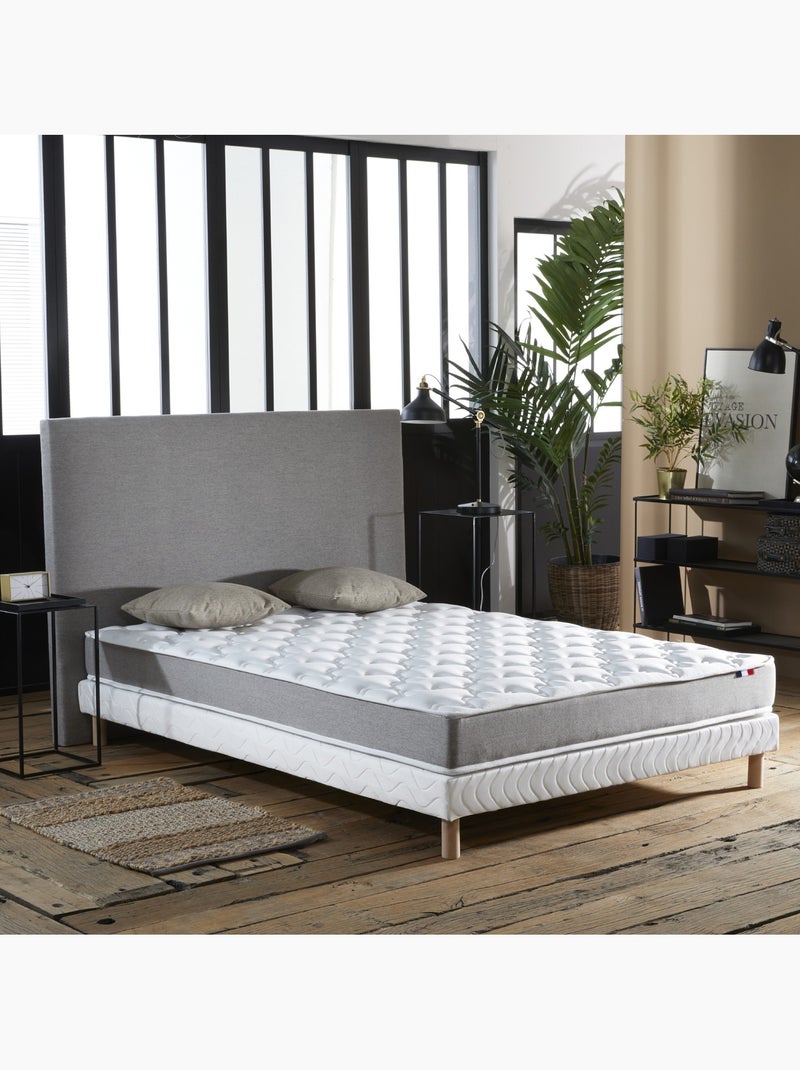 Ensemble matelas STRATUS mousse réversible sommier blanc 140x190 Blanc - Kiabi