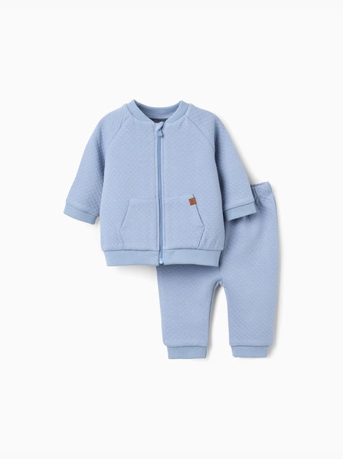 Ensemble matelassé de sweat zippé + pantalon - Kiabi