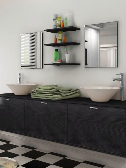 Ensemble meuble de salle de bain avec vasques et miroirs - Kiabi
