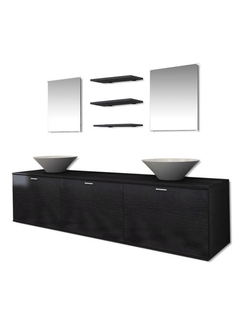Ensemble meuble de salle de bain avec vasques et miroirs - Kiabi