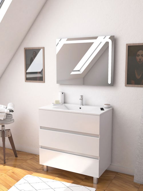 Ensemble meuble vasque et miroir à led - Kiabi