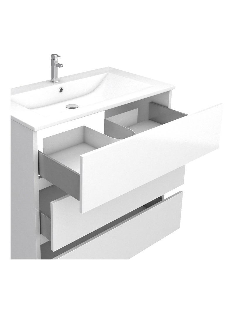 Ensemble meuble vasque et miroir à led Blanc - Kiabi