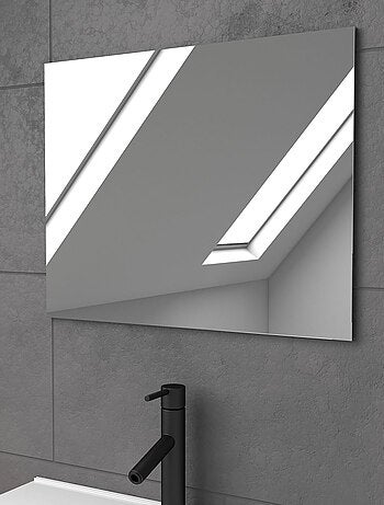 Ensemble meuble vasque + miroir finition bois