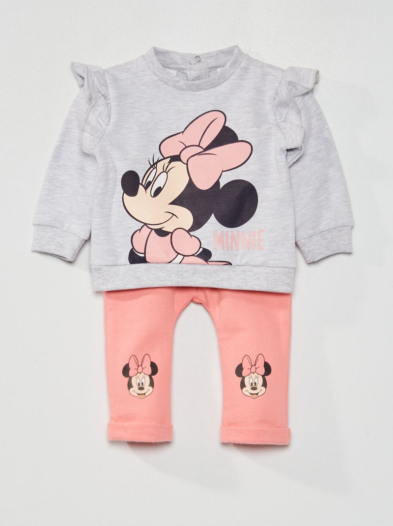 Ensemble  'Minnie' en molleton gris - Kiabi